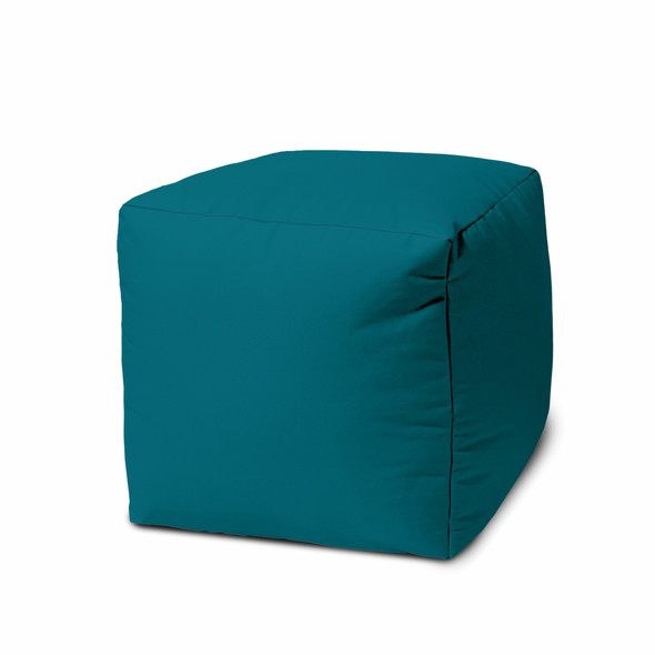 17  Cool Dark Teal Solid Color Indoor Outdoor Pouf Ottoman