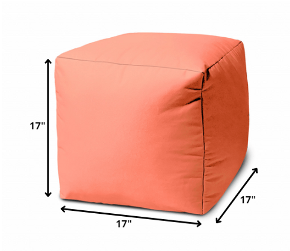 17  Cool Flamingo Coral Solid Color Indoor Outdoor Pouf Ottoman