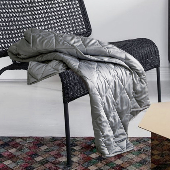 Grey Bamboo Weighted Breathable Throw Blanket