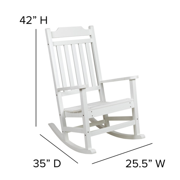 Set of 2 Winston All-Weather Rocking Chair in White Faux Wood