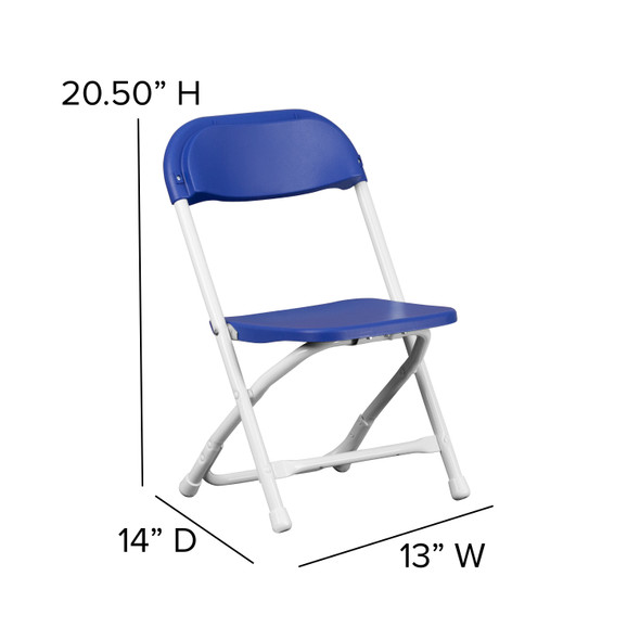 Timmy 2 Pack Kids Blue Plastic Folding Chair