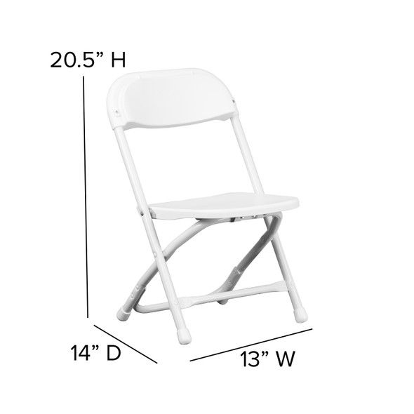 Timmy 2 Pack Kids White Plastic Folding Chair