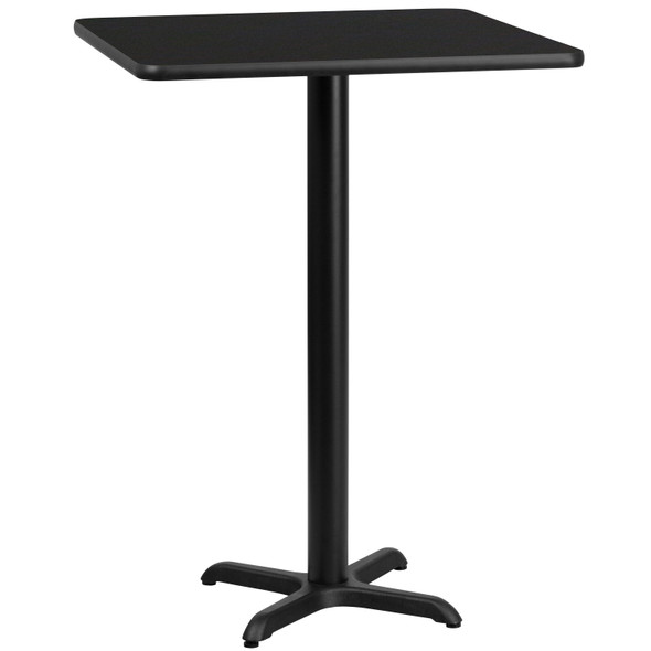 Stiles 24'' Square Black Laminate Table Top with 22'' x 22'' Bar Height Table Base