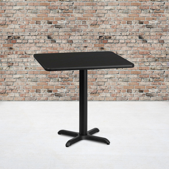 Stiles 30'' Square Black Laminate Table Top with 22'' x 22'' Table Height Base