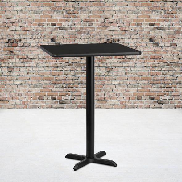 Stiles 30'' Square Black Laminate Table Top with 22'' x 22'' Bar Height Table Base