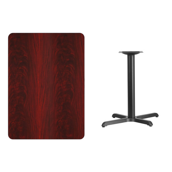 Graniss 30'' x 42'' Rectangular Mahogany Laminate Table Top with 23.5'' x 29.5'' Table Height Base