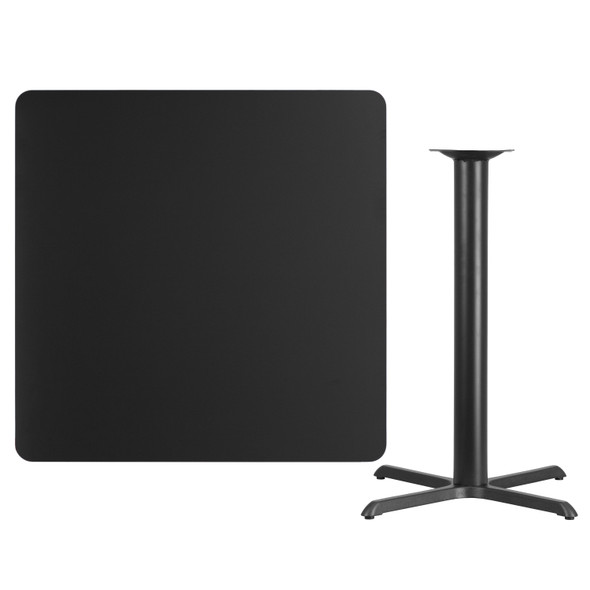 Stiles 42'' Square Black Laminate Table Top with 33'' x 33'' Bar Height Table Base