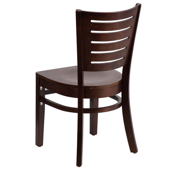 Darby Series Slat Back Walnut Wood Restaurant Chair