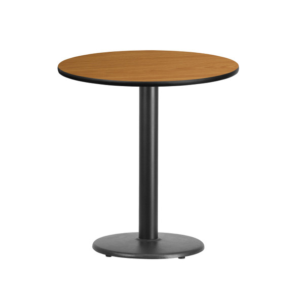 Graniss 24'' Round Natural Laminate Table Top with 18'' Round Table Height Base