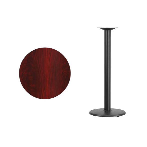 Stiles 24'' Round Mahogany Laminate Table Top with 18'' Round Bar Height Table Base