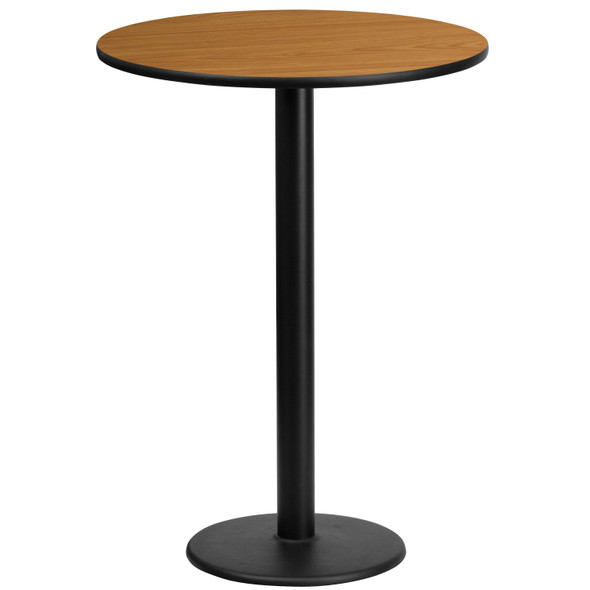 Stiles 24'' Round Natural Laminate Table Top with 18'' Round Bar Height Table Base