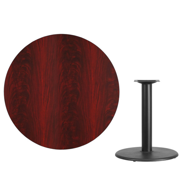 Graniss 42'' Round Mahogany Laminate Table Top with 24'' Round Table Height Base