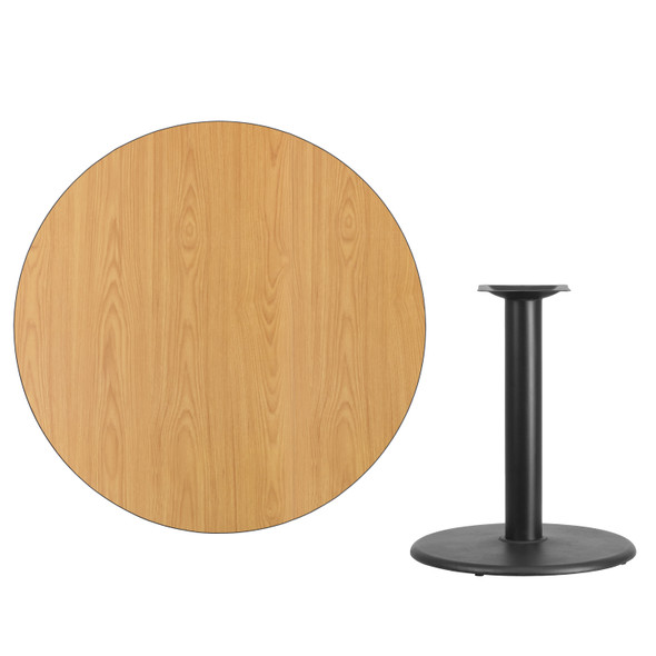 Graniss 42'' Round Natural Laminate Table Top with 24'' Round Table Height Base