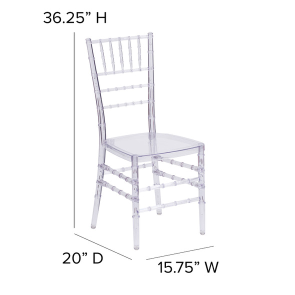 Flash Elegance Crystal Ice Stacking Chiavari Chair