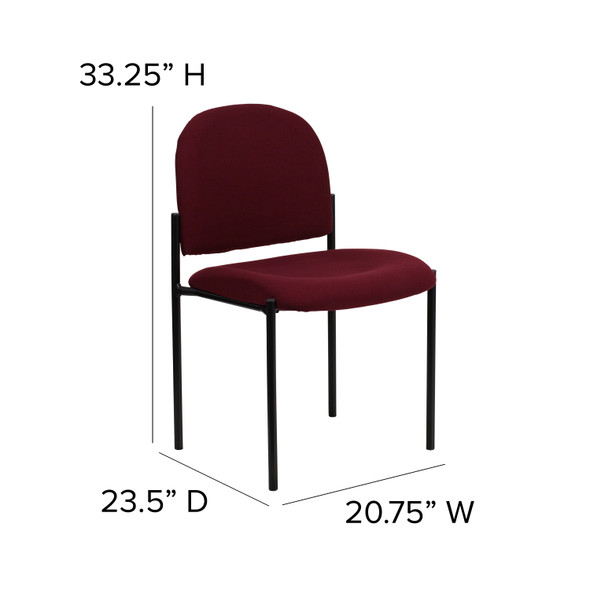 Tania Comfort Burgundy Fabric Stackable Steel Side Reception Chair