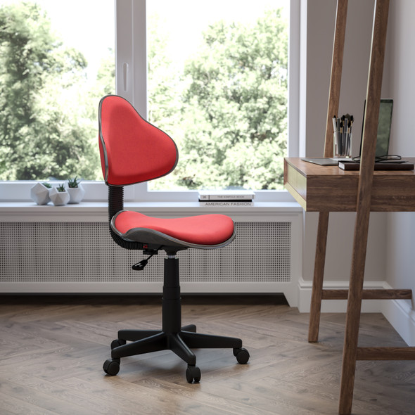 Whitney Red Fabric Swivel Ergonomic Task Office Chair