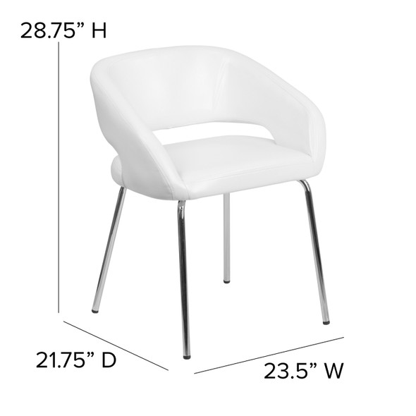 Fusion Series Contemporary White LeatherSoft Side Reception Chair