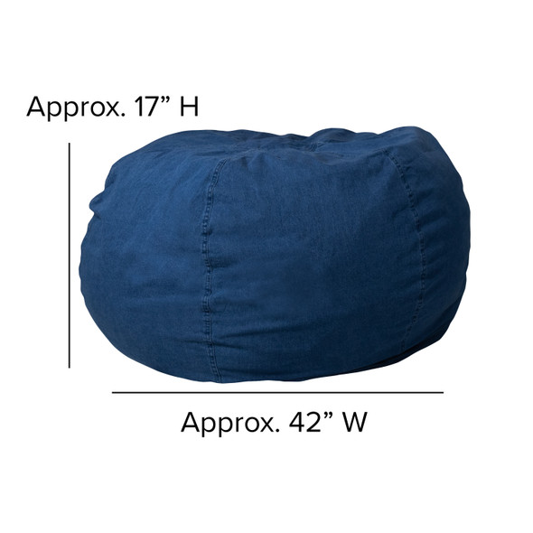 Duncan Oversized Denim Refillable Bean Bag Chair for All Ages