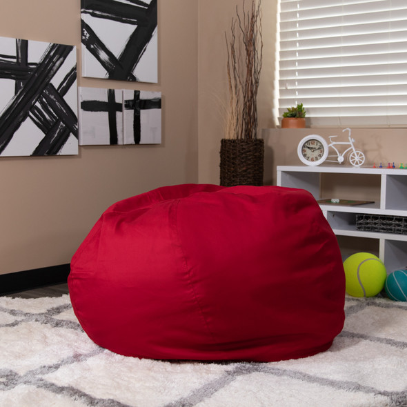 Duncan Oversized Solid Red Refillable Bean Bag Chair for All Ages
