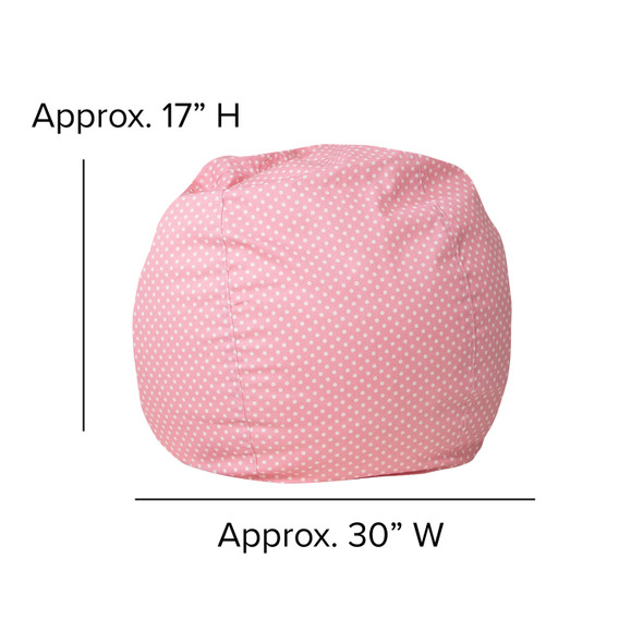 Dillon Small Light Pink Dot Refillable Bean Bag Chair for Kids and Teens