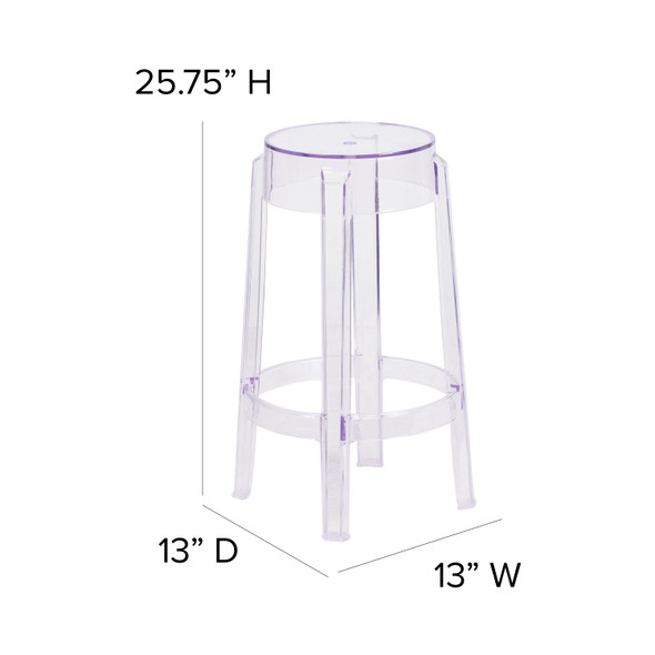 Laney 25.75'' High Transparent Counter Height Stool