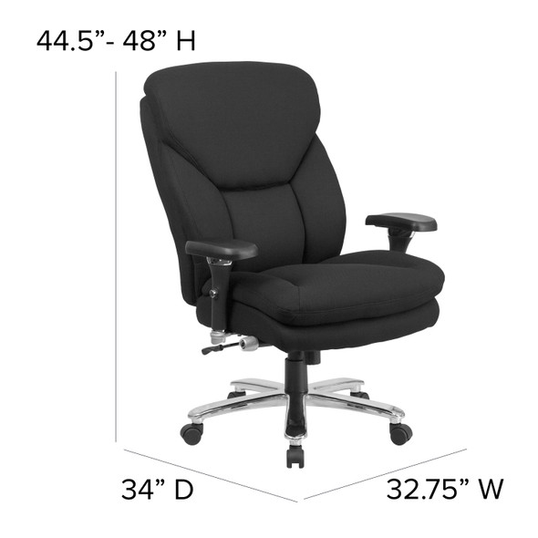 HERCULES Series 24/7 Intensive Use Big & Tall 400 lb. Rated Black Fabric Executive Ergonomic Office Chair with Lumbar Knob