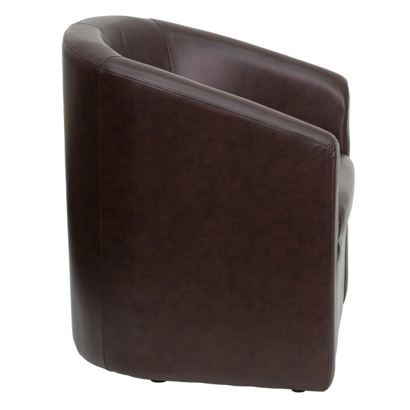 Lauren Brown LeatherSoft Barrel-Shaped Guest Chair