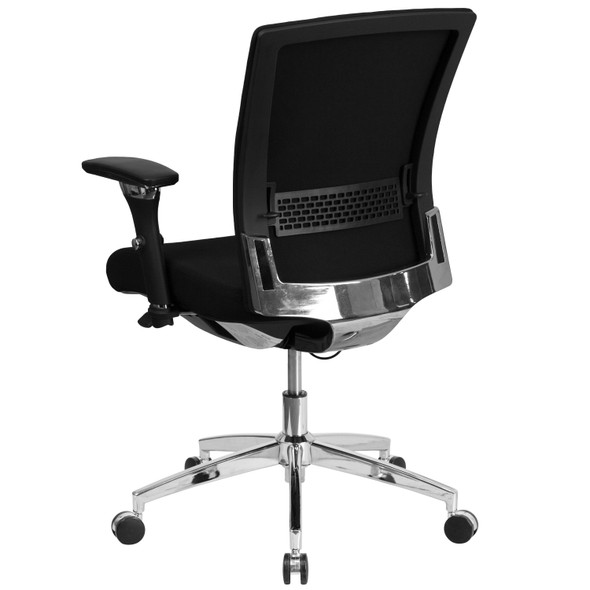 HERCULES Series 24/7 Intensive Use 300 lb. Rated Black Fabric Multifunction Ergonomic Office Chair with Seat Slider