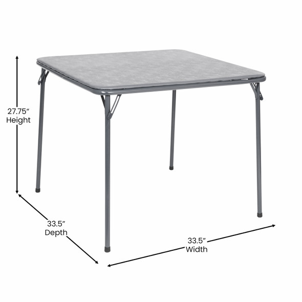 Madison 5 Piece Gray Folding Card Table and Chair Set