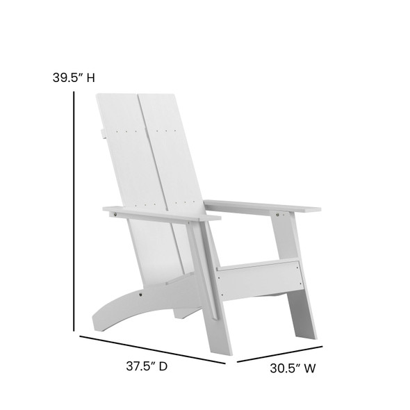 Sawyer Modern All-Weather Poly Resin Wood Adirondack Chair in White