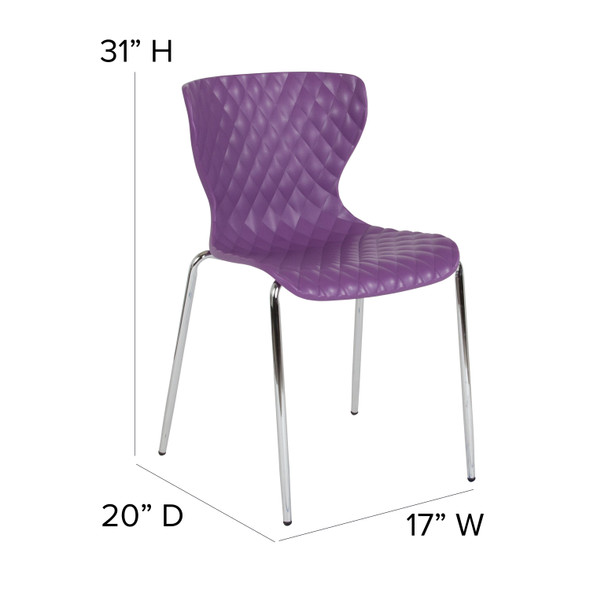 Lowell Contemporary Design Purple Plastic Stack Chair