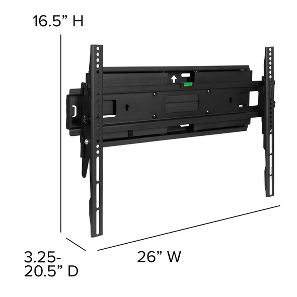 FLASH MOUNT Full Motion TV Wall Mount - Built-In Level - Max VESA Size 600 x 400mm - Fit most TV's 40" - 84" (Weight Cap 100LB)