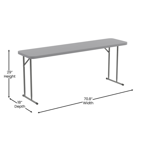 Kathryn 6-Foot Gray Plastic Folding Training Table