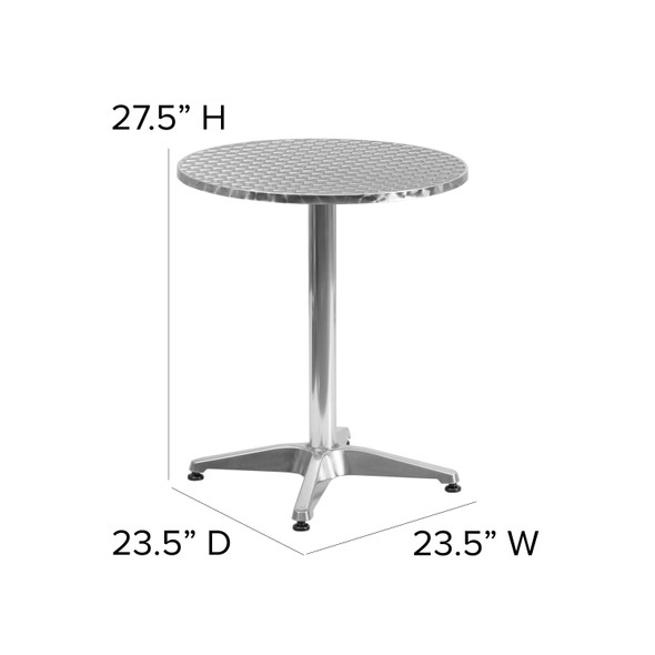 Mellie 23.5'' Round Aluminum Indoor-Outdoor Table with Base