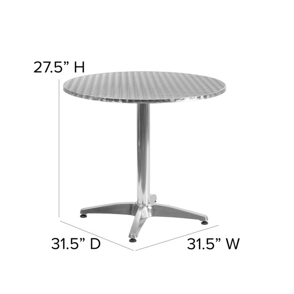 Mellie 31.5'' Round Aluminum Indoor-Outdoor Table with Base