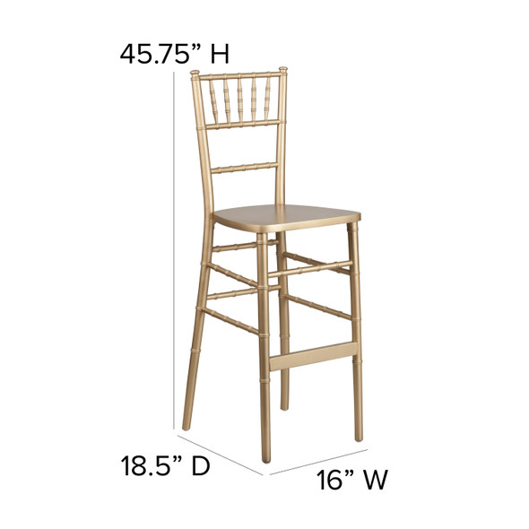 HERCULES Series Gold Wood Chiavari Barstool