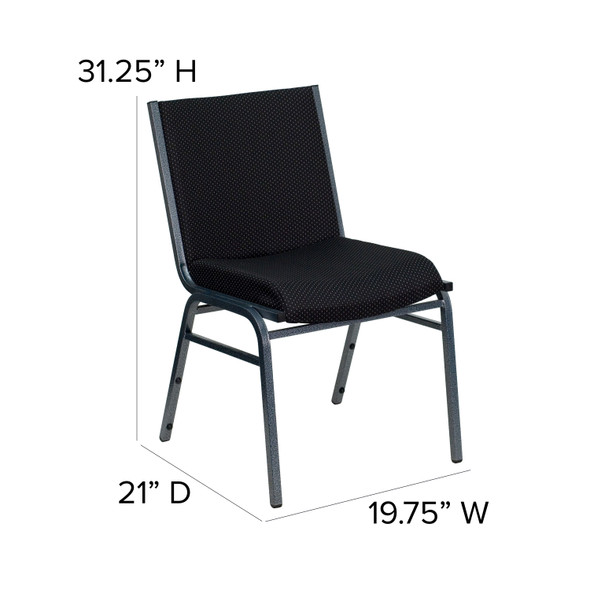 HERCULES Series Heavy Duty Black Dot Fabric Stack Chair
