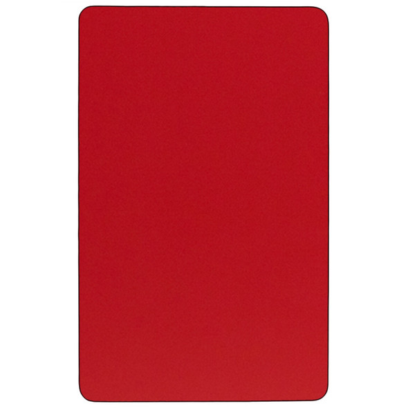 Wren 30''W x 60''L Rectangular Red HP Laminate Activity Table - Standard Height Adjustable Legs