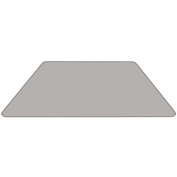 Wren 29''W x 57''L Trapezoid Grey HP Laminate Activity Table - Standard Height Adjustable Legs