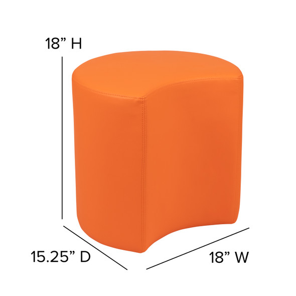 Nicholas Soft Seating Flexible Moon for Classrooms and Common Spaces - 18" Seat Height (Orange)
