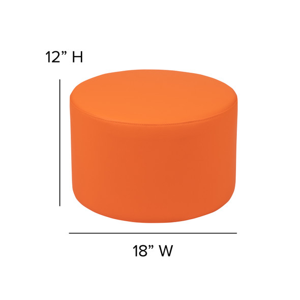 Nicholas Soft Seating Flexible Circle for Classrooms and Daycares - 12" Seat Height (Orange)