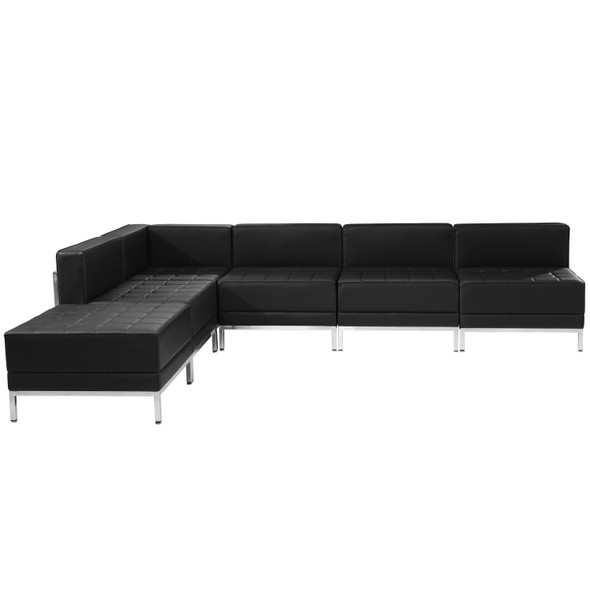 HERCULES Imagination Series Black LeatherSoft Sectional Configuration, 6 Pieces