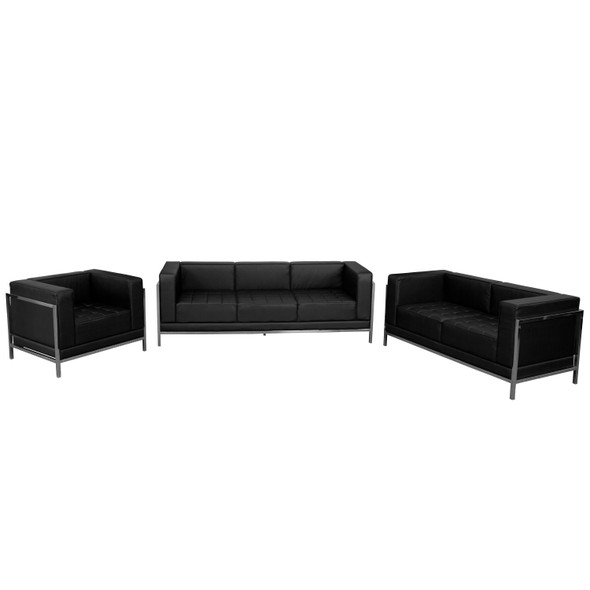 HERCULES Imagination Series Black LeatherSoft 3 Piece Sofa Set