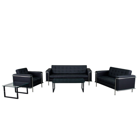 HERCULES Lesley Series Reception Set in Black LeatherSoft