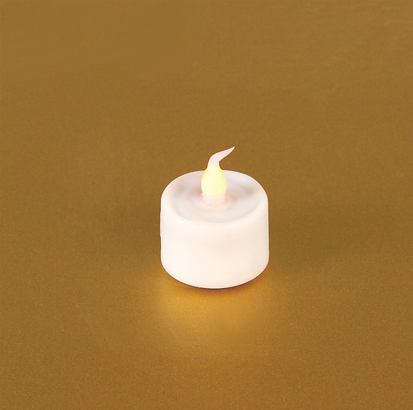 LED Flickering Tea Light w/6 Hr Timer (Set of 12) 1"H Plastic (2 CR2450 Lithium Batt Incld.) - 42097