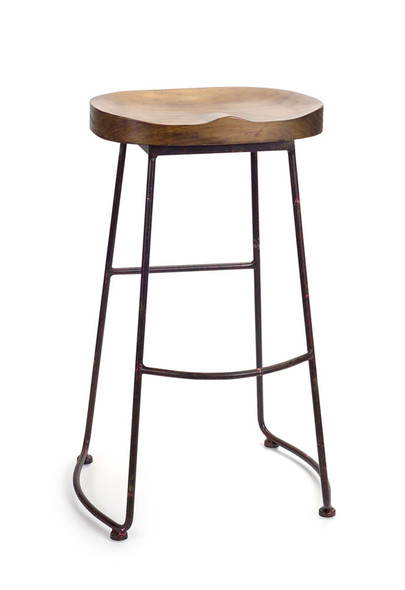 Wood Stool 30.5"H Wood/Metal - 66431