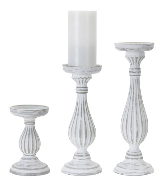 Candle Holder (Set of 3) 7"H, 11.25"H, 13.5"H Wood/Resin - 78415