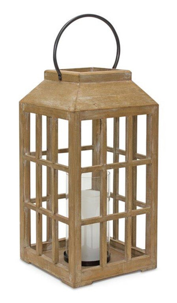 Lantern 8.75"D x 22.5"H Wood/Glass - 82651