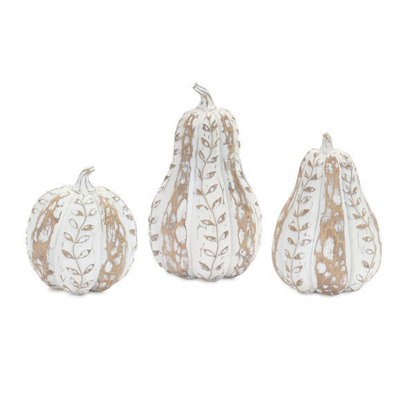 Pumpkin (Set of 3) 5.25"H, 8"H, 10"H Resin - 83415