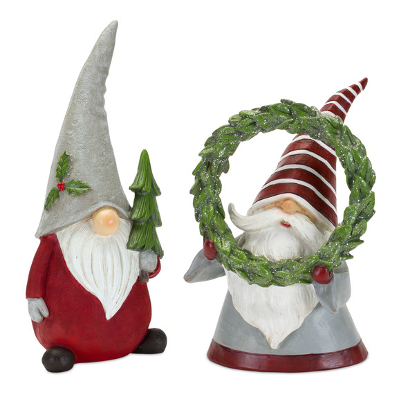 Gnome (Set of 2) 8"H, 10.75"H Resin - 83869